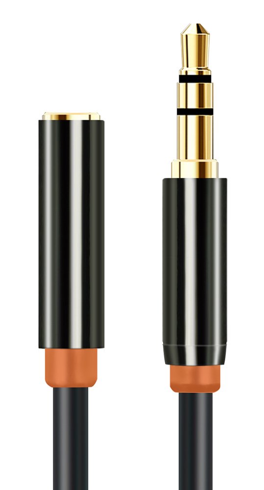 CABLETIME καλώδιο προέκτασης ήχου 3.5mm CT-AV311-P11FG, gold plated, 1m, μαύρο