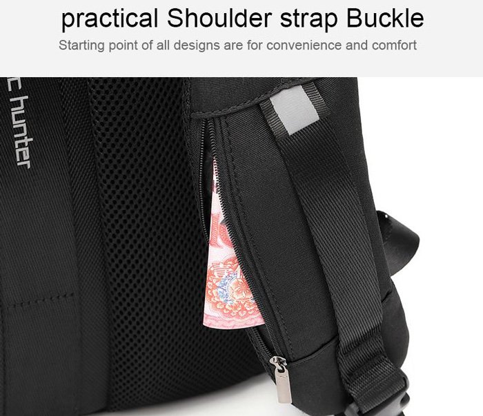 ARCTIC HUNTER τσάντα πλάτης B00345 με θήκη laptop 15.6", USB, 19-32L, μαύρη - Image 3