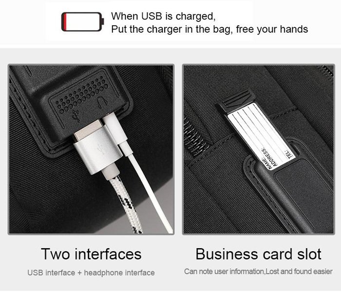 ARCTIC HUNTER τσάντα πλάτης B00345 με θήκη laptop 15.6", USB, 19-32L, μαύρη - Image 6