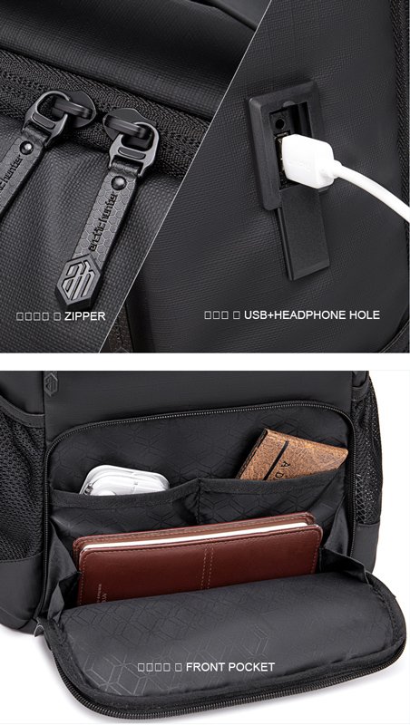 ARCTIC HUNTER τσάντα πλάτης B00532 με θήκη laptop 15.6", USB, 28L, γκρι - Image 3