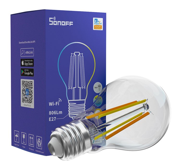 SONOFF Smart λάμπα LED Filament B02-F-A60, Wi-Fi, 7W, E27, 2200K-6500K - Image 4
