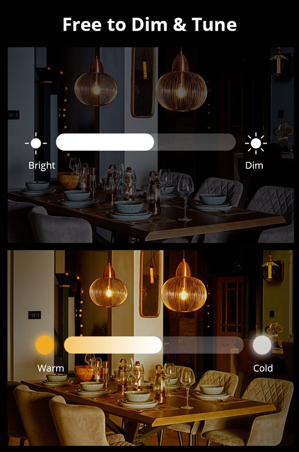 SONOFF Smart λάμπα LED Filament B02-F-A60, Wi-Fi, 7W, E27, 2200K-6500K - Image 7