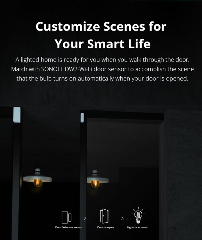 SONOFF Smart λάμπα LED Filament B02-F-A60, Wi-Fi, 7W, E27, 2200K-6500K - Image 9