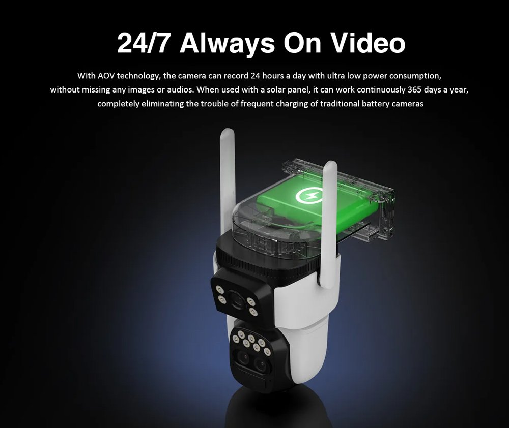 VSTARCAM smart ηλιακή κάμερα BG621TR, triple lens, 3MP, 4G, SD, PTZ, IP66 - Image 6