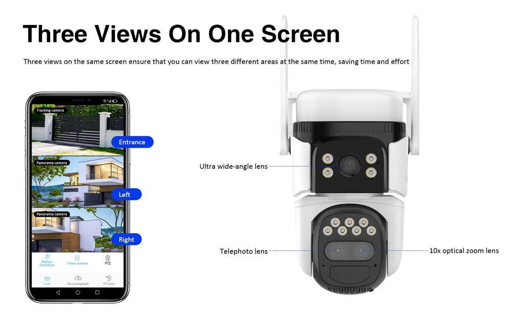 VSTARCAM smart ηλιακή κάμερα BG621TR, triple lens, 3MP, 4G, SD, PTZ, IP66 - Image 9