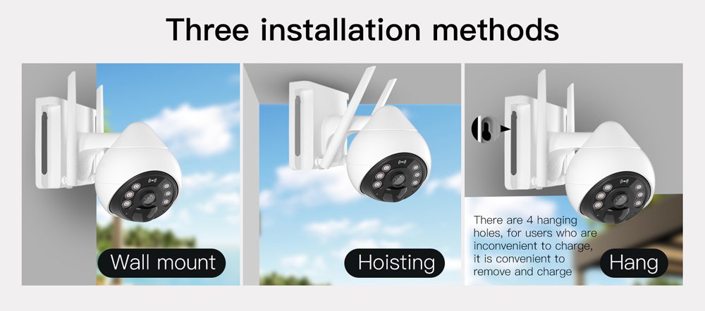 VSTARCAM smart ηλιακή κάμερα BG69, 10000mAh, IP66, 3MP, 4G, PIR, PTZ - Image 3