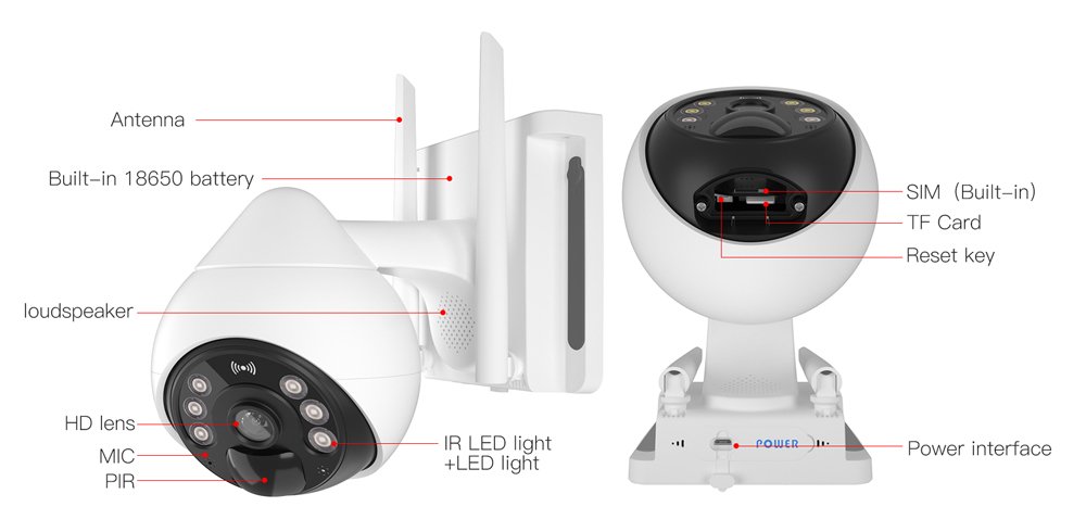 VSTARCAM smart ηλιακή κάμερα BG69, 10000mAh, IP66, 3MP, 4G, PIR, PTZ - Image 6