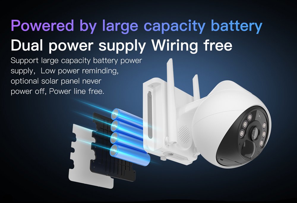 VSTARCAM smart ηλιακή κάμερα BG69, 10000mAh, IP66, 3MP, 4G, PIR, PTZ - Image 8