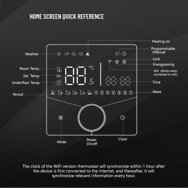 Smart θερμοστάτης πετρελαίου BHT-009GBLW, WiFi, χωνευτός, μαύρος - Image 3