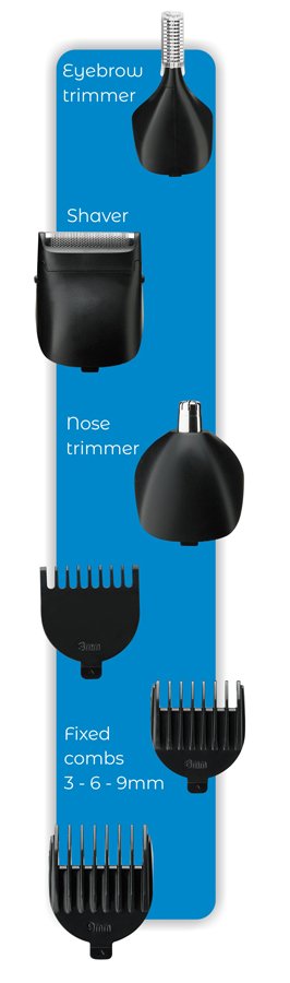 BRUNO κουρευτική μηχανή 4 σε 1 BRN-0023, wet & dry, 6 εξαρτήματα, μαύρη - Image 4