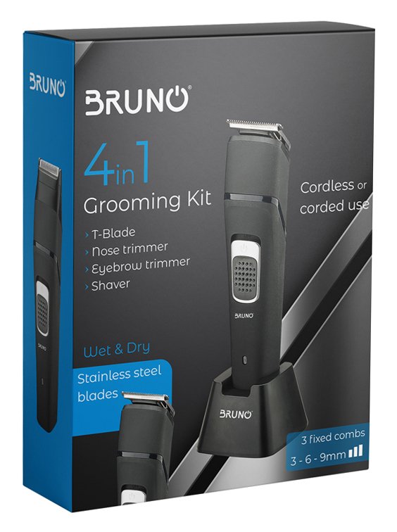 BRUNO κουρευτική μηχανή 4 σε 1 BRN-0023, wet & dry, 6 εξαρτήματα, μαύρη - Image 5