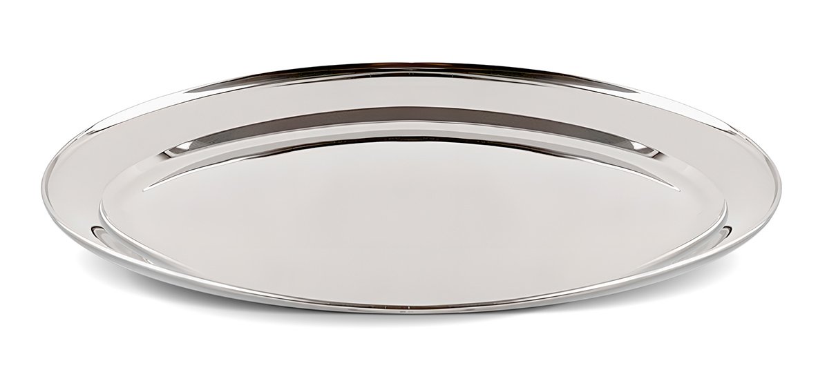 BRUNO ανοξείδωτη πιατέλα σερβιρίσματος BRN-0177, οβάλ, 35εκ.