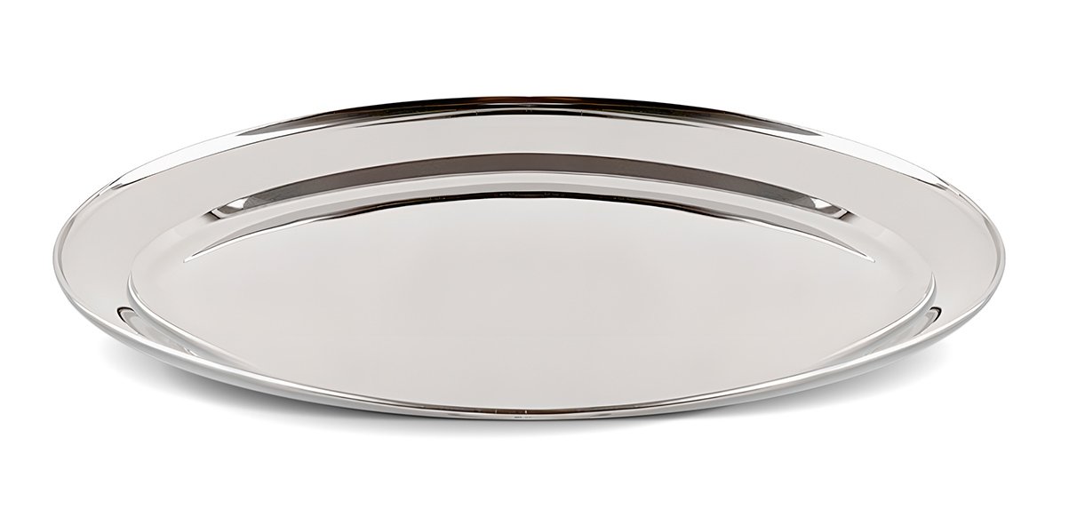 BRUNO ανοξείδωτη πιατέλα σερβιρίσματος BRN-0178, οβάλ, 40εκ.