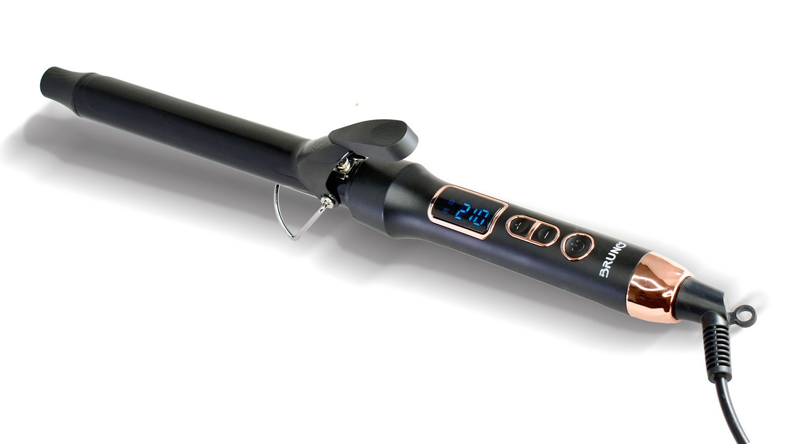 BRUNO ψαλίδι μαλλιών για μπούκλες BRN-0218 με κεραμικό κύλινδρο 25mm, 60W, ψηφιακή ένδειξη, black-copper