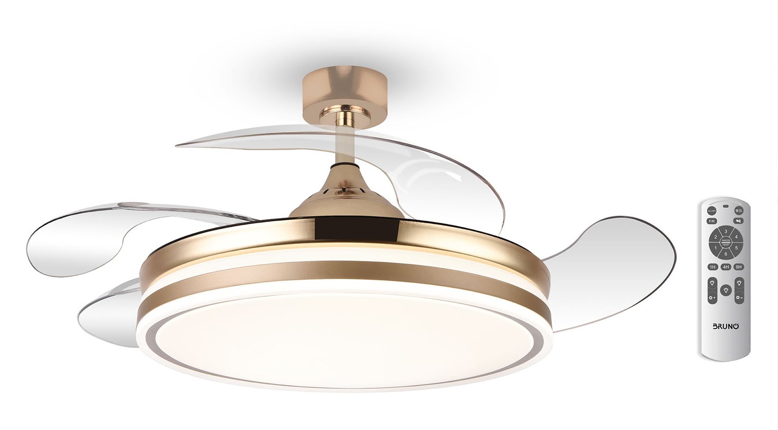 BRUNO ανεμιστήρας οροφής με LED φως BRN-0226, AC 82W, 42", Φ107x47εκ, χρυσός