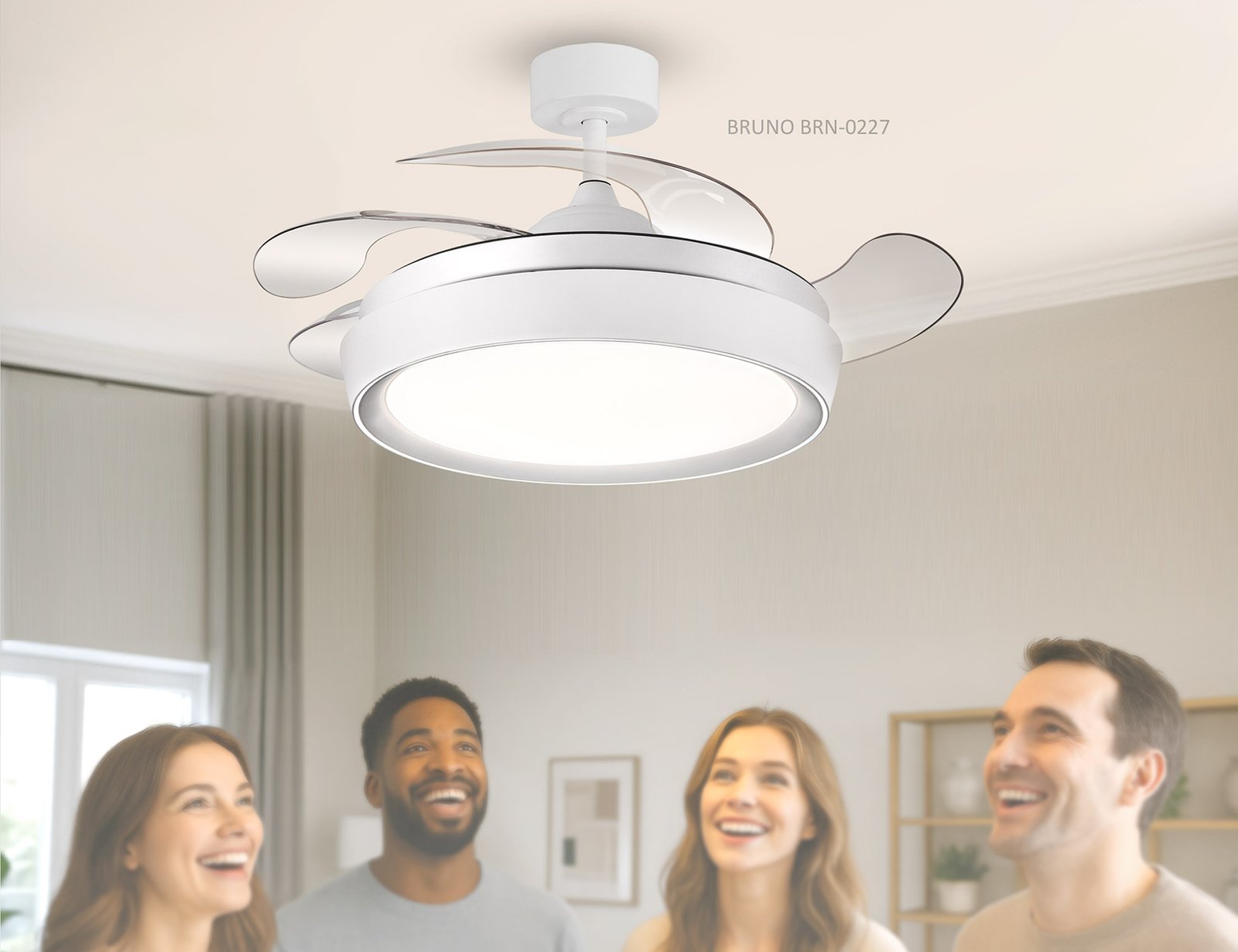 BRUNO ανεμιστήρας οροφής με LED φως BRN-0227, AC 82W, 42", Φ107x47εκ, λευκός - Image 6