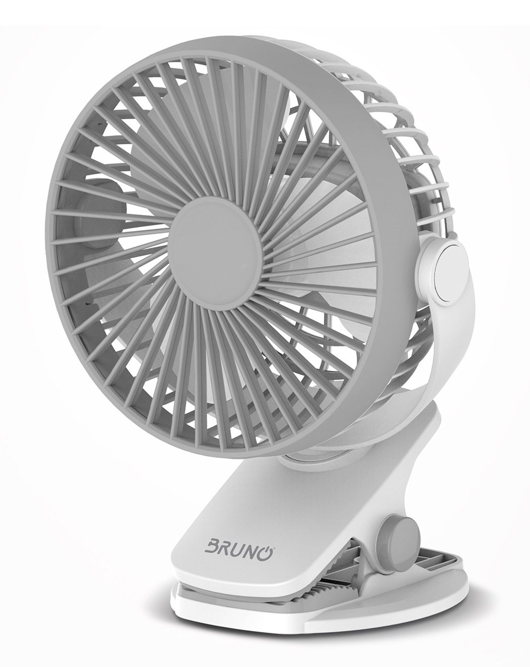 BRUNO ανεμιστήρας με κλίπ BRN-0230, επαναφορτιζόμενος, λευκός/γκρι