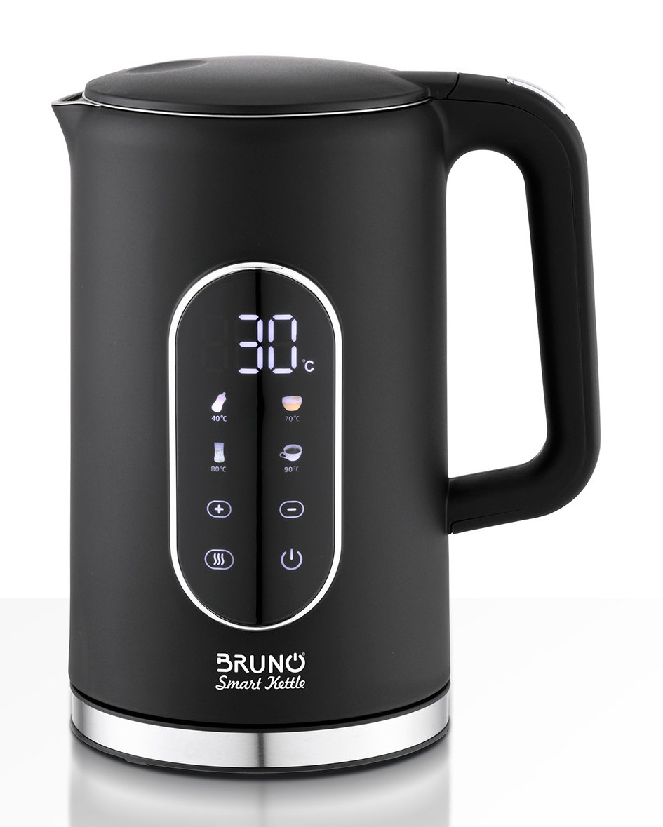 BRUNO βραστήρας νερού προηγμένων λειτουργιών BRN-0245, ψηφιακός, με διπλό τοίχωμα, 1.7L, 2200W, μαύρος
