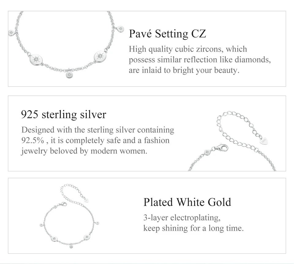 BAMOER βραχιόλι BSB182 με κυβική ζιρκόνια, ασήμι 925, ασημί - Image 3