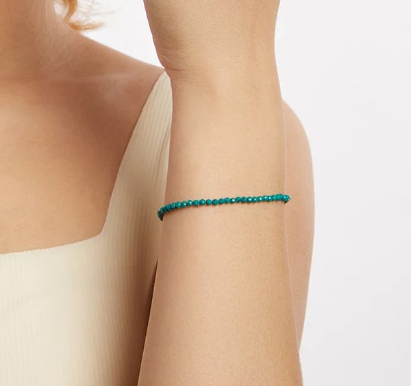 BAMOER βραχιόλι BSB204-GN με συνθετική τουρκουάζ, ασήμι 925, πράσινο - Image 2