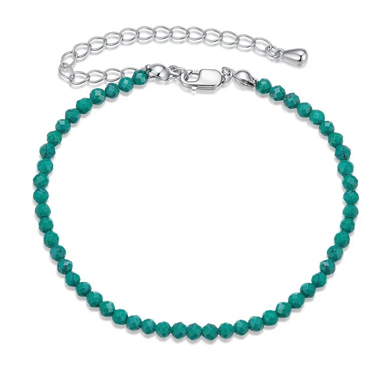 BAMOER βραχιόλι BSB204-GN με συνθετική τουρκουάζ, ασήμι 925, πράσινο