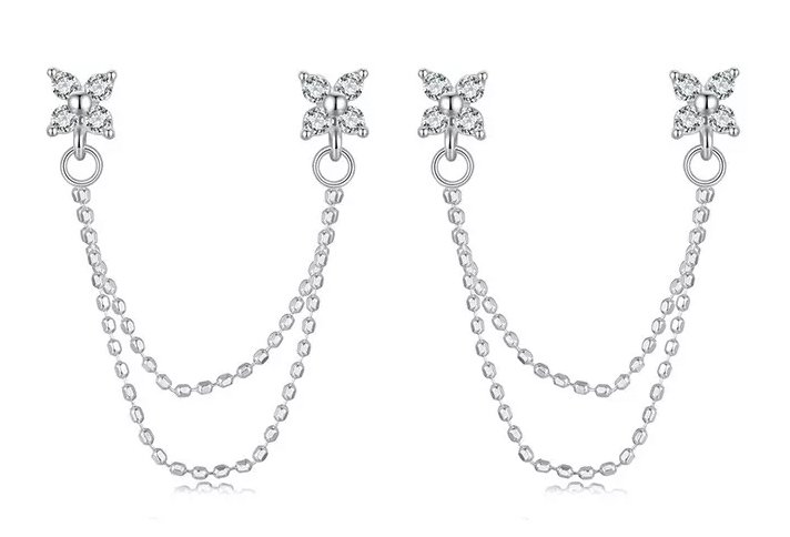 BAMOER σκουλαρίκια καρφωτά BSE1106 με κυβική ζιρκόνια, ασήμι 925, ασήμι