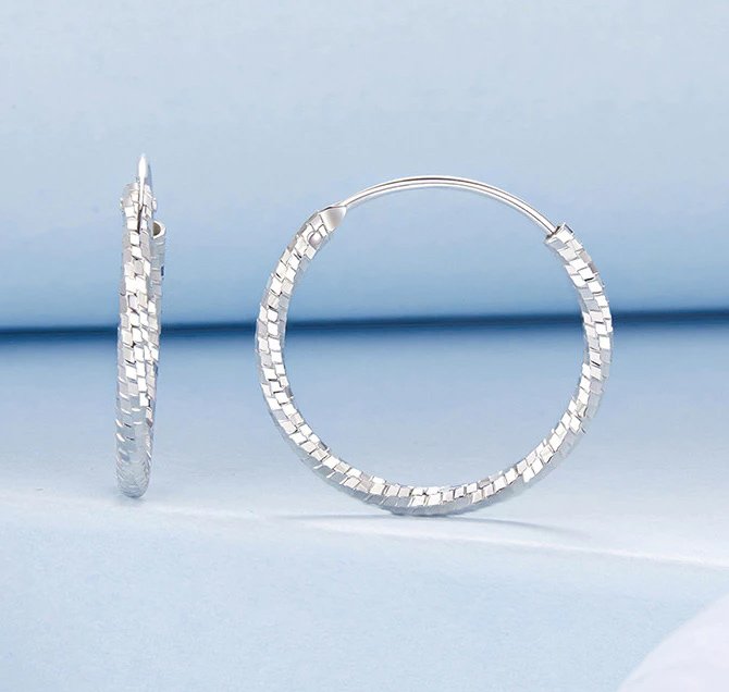 BAMOER σκουλαρίκια κρίκοι BSE1178-M, ασήμι 925, 2.1cm, ασημί - Image 3