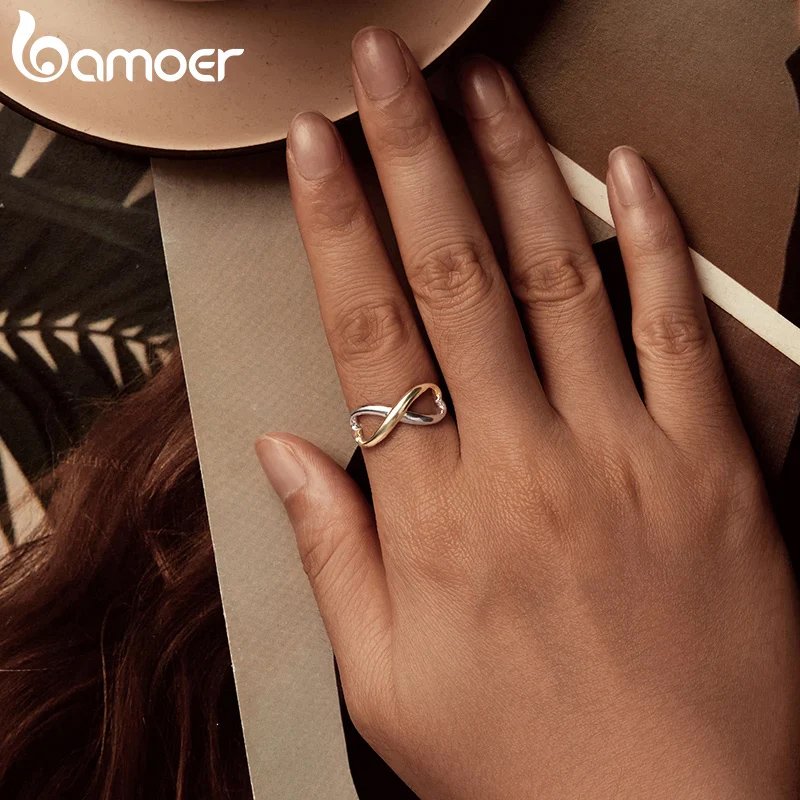 BAMOER δαχτυλίδι BSR622-E, ανοιγόμενο, ασήμι 925, ασημί/χρυσό - Image 2