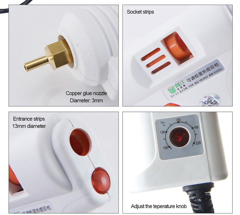 BEST πιστόλι θερμικής σιλικόνης BST-102B, 100W, ρυθμιζόμενη θερμοκρασία - Image 5