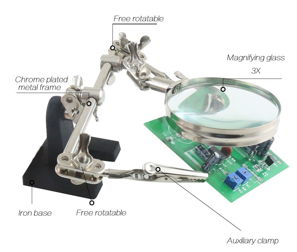 BEST Μεγεθυντικός Φακός BST-168Z, 5x zoom, με clips συγκράτησης - Image 3