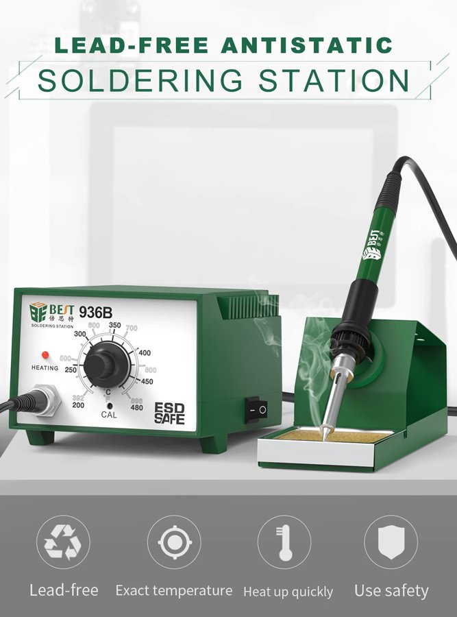 BEST σταθμός κόλλησης BST-936B με κολλητήρι, 45W, 480°C - Image 3