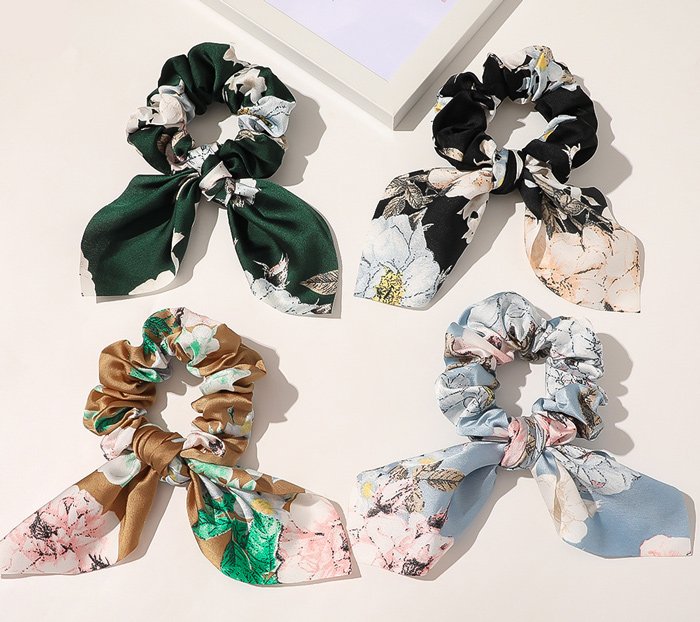 ROXXANI Λαστιχάκι μαλλιών με μικρό φιόγκο BTHU-0003, φλοράλ - Image 2