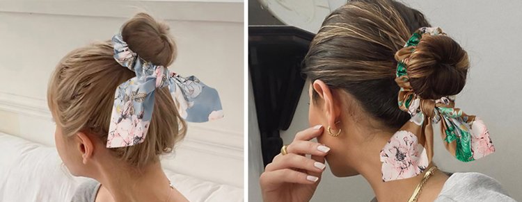 ROXXANI Λαστιχάκι μαλλιών με μικρό φιόγκο BTHU-0003, φλοράλ - Image 3