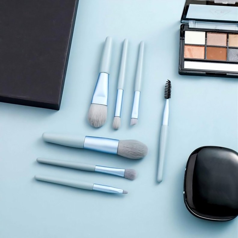 ROXXANI σετ πινέλων μακιγιάζ BTHU-0015, μπλε, 8τμχ - Image 2