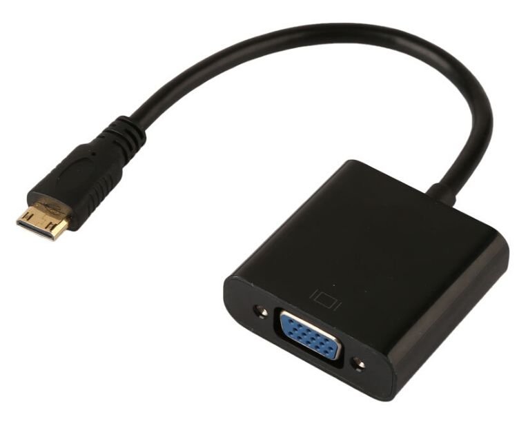 POWERTECH αντάπτορας mini HDMI σε VGA CAB-H031, 0.20m, μαύρος