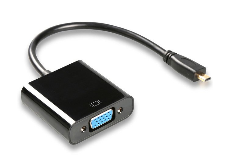 POWERTECH αντάπτορας micro HDMI σε VGA CAB-H032, 0.20m, μαύρος