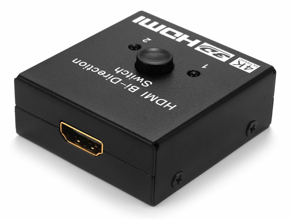 POWERTECH HDMI switch CAB-H112, 2 σε 1, 4K, bidirectional, μαύρο - Image 2