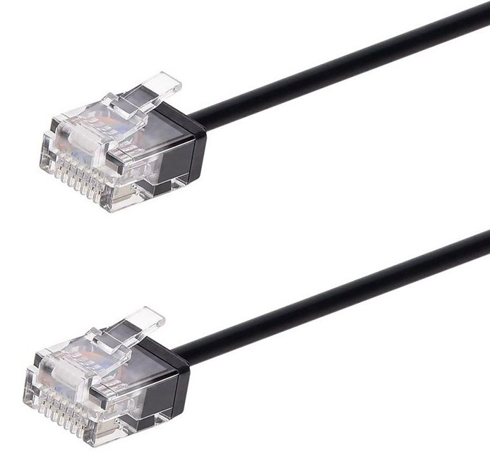 POWERTECH καλώδιο δικτύου CAB-N432, Cat 6A U/UTP, ultra slim, copper, 500MHz, 2m, μαύρο