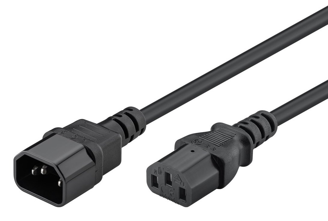 POWERTECH καλώδιο προέκτασης τροφοδοσίας CAB-P039, 3x 0.75mm², CCS, 1m, μαύρο