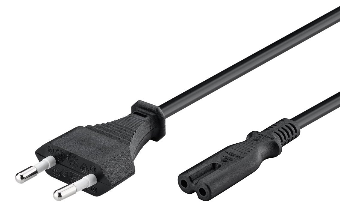 POWERTECH καλώδιο τροφοδοσίας CAB-P040, copper, 2x 0.75mm, 1.5m, μαύρο