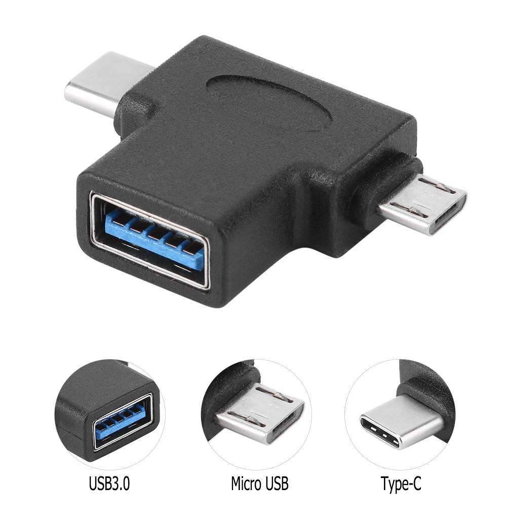 POWERTECH αντάπτορας USB σε USB-C & Micro USB CAB-U117, 5Gbps, μαύρος - Image 2