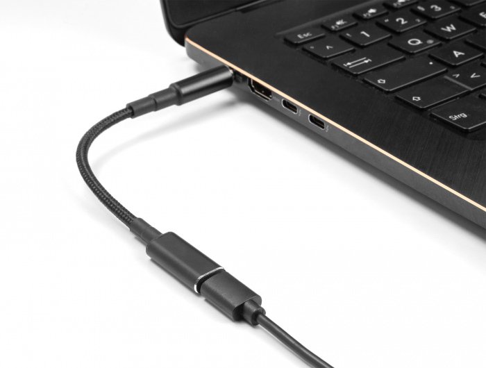 POWERTECH καλώδιο τροφοδοσίας CAB-UC071, USB-C σε Dell 7.4x5.0mm, μαύρο - Image 2