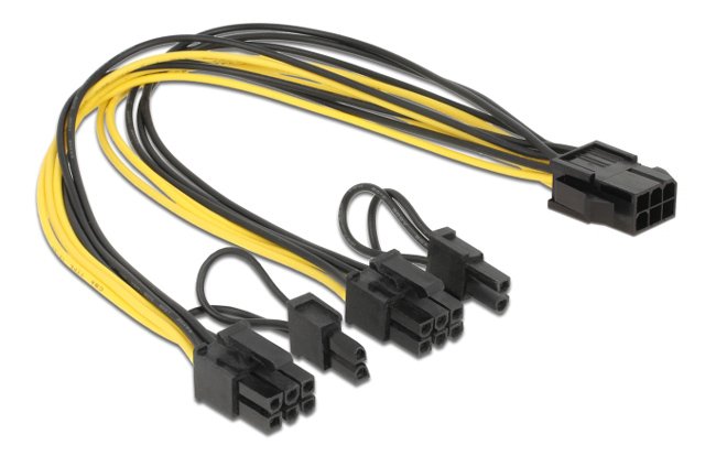 POWERTECH καλώδιο PCIe 6pin σε 2x 8pin CAB-W044, 30cm - Image 2