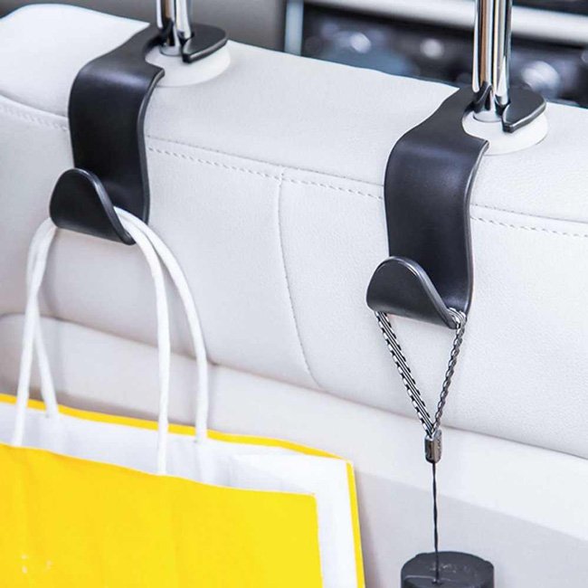 Κρεμάστρα αυτοκινήτου CAR-0007 για το προσκέφαλο, μαύρη, 2τμχ - Image 2