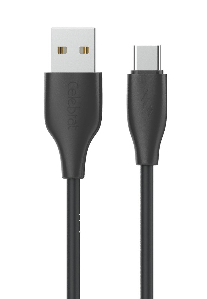 CELEBRAT καλώδιο USB-C σε USB CB-31A, 3A, 480Mbps, 1m, μαύρο - Image 3
