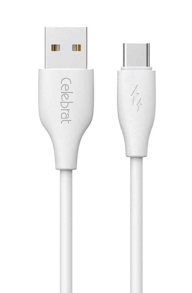 CELEBRAT καλώδιο USB-C σε USB CB-31A, 3A, 480Mbps, 1m, λευκό - Image 3