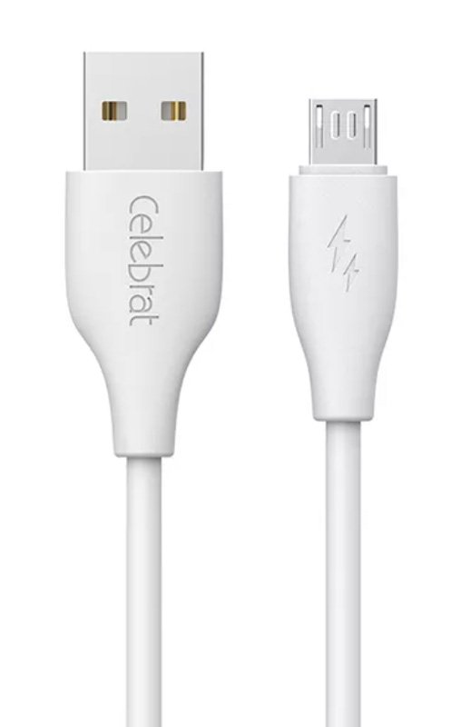 CELEBRAT καλώδιο micro USB σε USB CB-31, 3A, 480Mbps, 1m, λευκό - Image 3