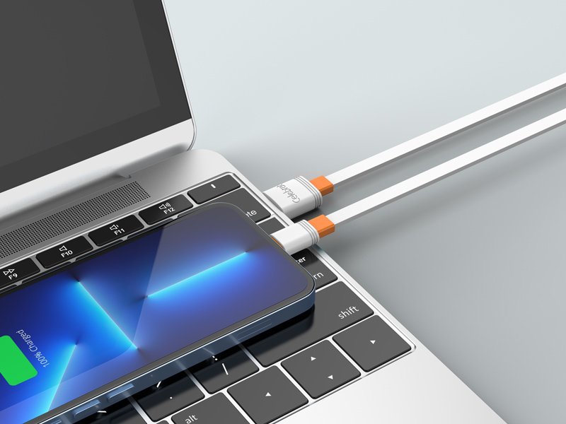 CELEBRAT καλώδιο micro USB σε USB CB-33M, flat, 2.1A, 1m, λευκό - Image 2