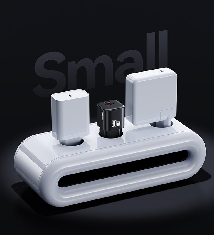 USAMS φορτιστής τοίχου CC263, USB & USB-C, 30W, GaN, μαύρος - Image 5