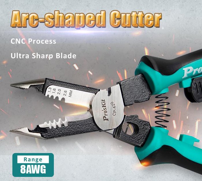 PROSKIT πολυλειτουργική πένσα απογύμνωσης καλωδίων CP-420, 5 σε 1, 225mm - Image 5